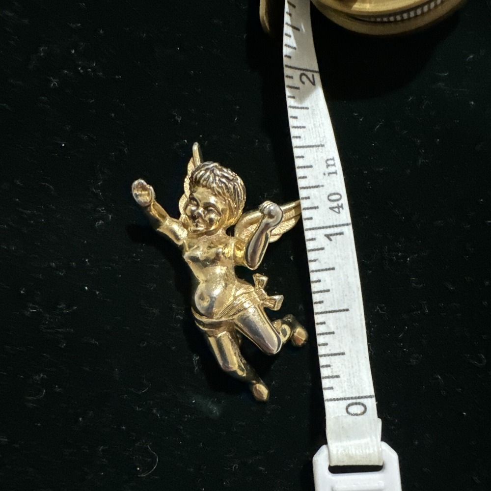 Vintage Boucher Angel Cherub Gold Tone Brooch Pin Signed